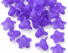10 x Acryl bloemkelk kralen 17,5 x 12 mm – gat 1,5 mm – paars