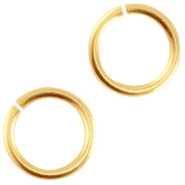 10 x  DQ metaal buigring 6,5 x 1mm Gold  (Nikkelvrij)