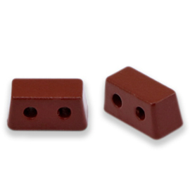 2 x metalen Tile beads rectangle Winery brown ca. 8x4mm (Ø1.2mm)