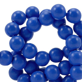 20 x 4 mm glaskraal half mat Cobalt blue