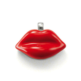 Kettinghanger Kussende Lippen 925 Sterling Zilveren Bedel met karabijnsluiting