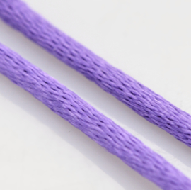 Rol met 10 meter satijn koord Nylon Marcramé koord 2mm kleur Mauve