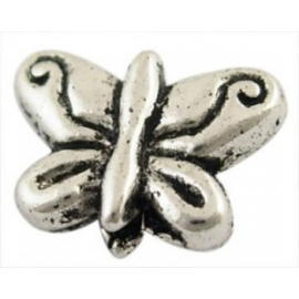 8 stuks Metalen kralen vlinder, 11x8 mm en een rijggat van ongeveer 1 mm