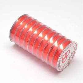 1 rol elastiek transparant 0,8 mm oranje rood