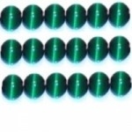 10 Stuks Glaskraal cat-eye donker groen 8 mm