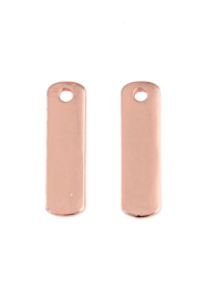 2 x metalen naamlabel hangers rechthoek 22x6mm rose gold