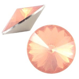 1 x  1122- Rivoli puntsteen12 mm Peach opal ca. 12 mm