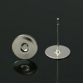 10 x oorstekers, platinum kleur maat 12mm lang 0,6 dik en kop  Ø 8mm (geen stopper bijgeleverd!)