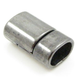 1 x  DQ metaal magneet slot 22x 13 mm Hematiet kleur Gat 10 x 7 mm (Nikkelvrij)