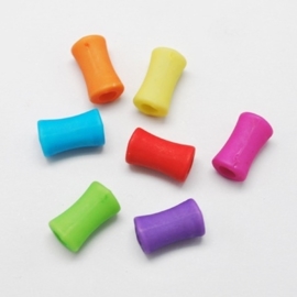 25 x Jelly style acryl kralen mix 12 x 7mm gat: 3,5mm  assortiment