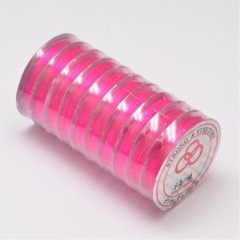 1 rol elastiek transparant 0,8 mm Deep Pink