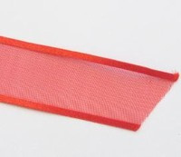 1 meter Luxe lint Rood transparant met satijn-randjes 25 mm