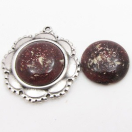 1 x Polaris  Cabochon 16,4 mm Jais dark Taupe