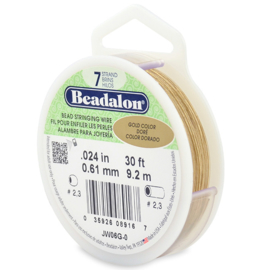 1 rol 7 Strand Bead Stringing Wire 0,61 mm Gold 9,2 meter