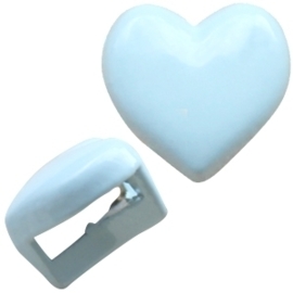 5 x Chill metalen schuiver hart pastel light blue Ø 6mm (Nikkelvrij)