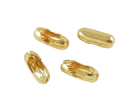 10 x goudkleur connectors voor -ball chain kettingen  2mm-2,4mm