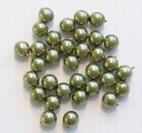 20 x Glasparel Olijf-groen 6 mm