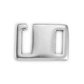 DQ metaal haak sluiting 16 x 23 mm Ø 10 mm antiek zilverkleur (Nikkelvrij)