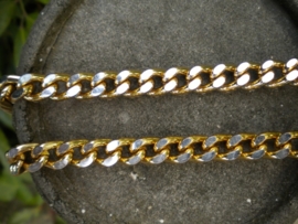 100 cm aluminium Jasseron ketting goud-zilver schakel 8 x 12 mm