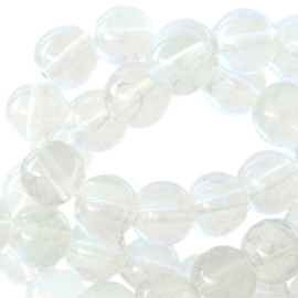 30 x 8 mm glaskralen transparant gemêleerd Chrystal light greige