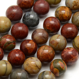 10 x   edelsteen kraal van Picasso stone jasper 10mm gat: 1mm