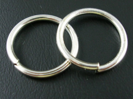 15 x verzilverde buig ringetjes 16mm zilver 1,5mm dik