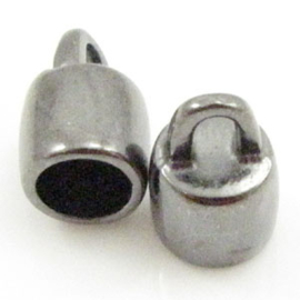 DQ metaal eind kap diameter 5mm Hematietkleur 2.5 mm (Nikkelvrij)