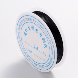 1 x Rol metaaldraad 0,4 mm – lengte ca. 13 meter – Zwart (Nikkelvrij)