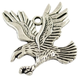 Tibetaans zilveren hanger van een adelaar 44 x 43 x 2mm gat: 3mm