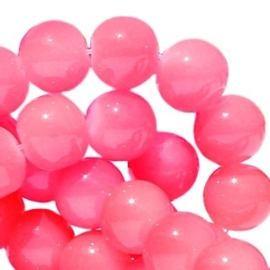 30x Glaskralen opaal vintage 6 mm Raspberry Rose