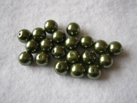 25 x prachtige glasparels 10mm Gat: 1mm kleur: groen