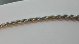 Metalen jasseron ketting platinum ca. 1meter lang zonder sluiting