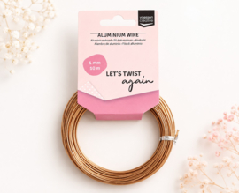 1 rol Vaessen Creative aluminiumdraad 1 mm × 10 meter – Light Gold (Nikkelvrij)
