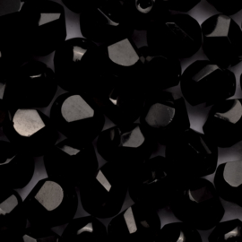 15 x  ronde Tsjechische kralen facet kristal 6mm kleur: zwart Gat c.a.: 1mm