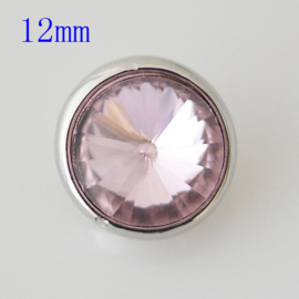 Drukker Crystal Metal stone pink- 12 mm click
