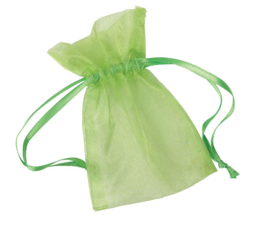 24 stuks organza zakjes 7x10cm Lime groen (op is op!)