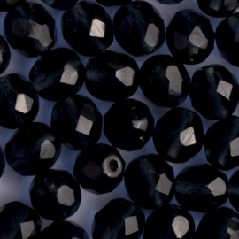 15  x ronde Tsjechië  kraal kristal facet 8mm kleur: rook blauw gat: 1mm