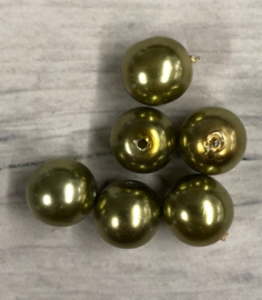 30 x mooie groen gouden glasparel 8mm gat 1mm