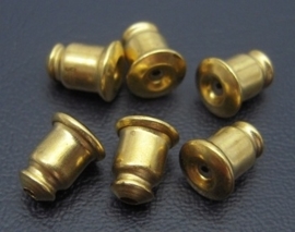 20 x oorbel stoppers geel koper kleur 5 x 6mm of te gebruiken als dopjes voor spelden