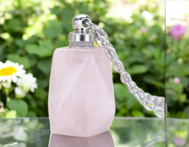 Gedenk hanger mini urn van  edelsteen Rose Quartz