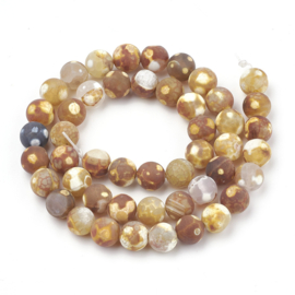 10 x edelsteen kraal  Fire Agate 10mm gat: 1,2mm bruin tinten