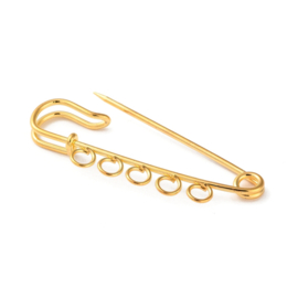 1 x Kiltspeld met 5 oogjes 49 x 16,5 x 4,5 mm – oogje 3,5 mm – goudkleur
