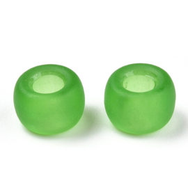 20 x  Rondellen acryl kralen 9 x 6mm Gat: 3,8mm Frosted Lime Green