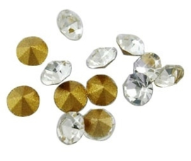 10 x Puntsteen kristal glas c.a. 2mm Crystal transparant