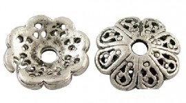 10 x Tibetaans zilveren kralenkapjes 12,8mm