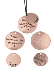 Metalen hangers/bedels met tekst 30mm en 21mm set rose gold