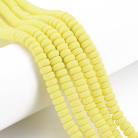 20 x Polymeer kralen rondellen 7mm Butter yellow