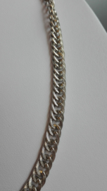 Metalen jasseron ketting platinum ca. 1meter lang zonder sluiting