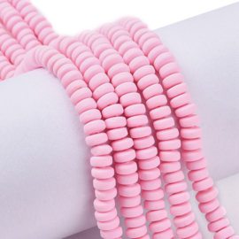 20 x Polymeer kralen rondellen 7mm Pearl Pink