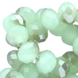 15 x Topfacet kralen 8x6 mm Chrysolite Diamond Greige Opal